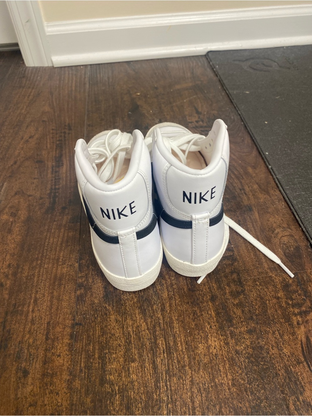 Nike White and Black Blazer High-Top Sneakers